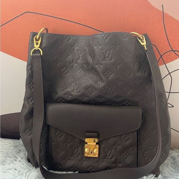 Metis Hobo brown Monogram Empreinte Leather Hobo Bag - Picture 1 of 9